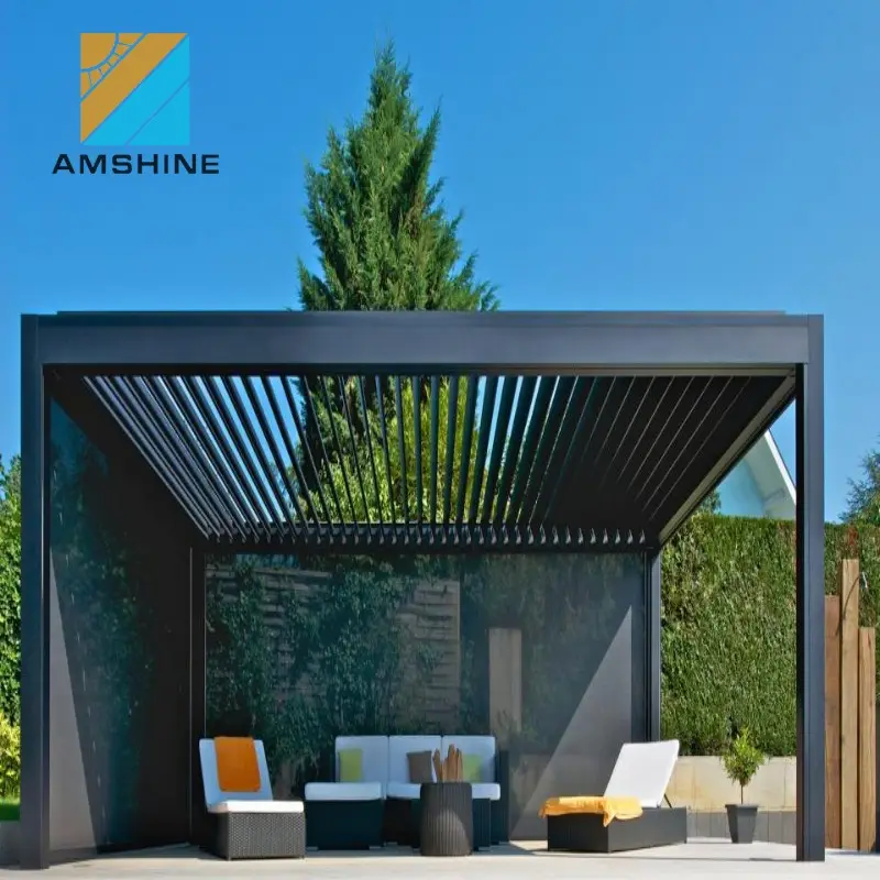Parapioggia in alluminio feritoia pergola tendone patio copertura giardino set mobili da esterno