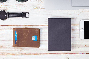 RFID חסימת Bifold אמיתי עור דק מינימליסטי קדמי כיס כסף קליפ Mens Slim ארנק - Product Image 5