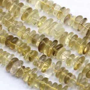 Loose 8~12 mm Natural Light Yellow Citrine Gemstone Bead Strands Nugget Disc Crystal Beads for Jewelry Making