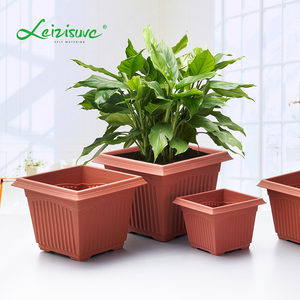 Pot Tanaman Plastik Dekorasi Luar Ruangan, Pot Bunga Taman Penanam Persegi Kecil Dalam Ruangan Grosir - Product Image 3