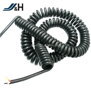 Multi Cores PU Coiled Spiral Power Cable With Customized Cable Specifics