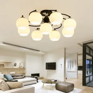 Nordic design senior clubs warm glass and decorative material energy saving light source ceiling lamp