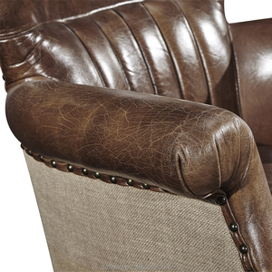 <span class=keywords><strong>Muebles</strong></span> antiguos lugar de ocio biblioteca Cafe shop bar boutique marco de madera de roble sillón de cuero - Product Image 5