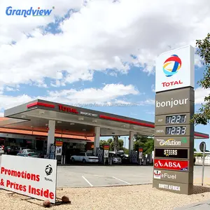 Estação de enchimento de gasolina sinal de propaganda led estação de gás dossel para venda