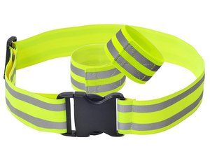 En471 Klasse 2 gut sichtbare reflektierende Taille fluor zierende elastische Polyester gewebe Taille Sicherheit reflektierende Gürtel band - Product Image 5