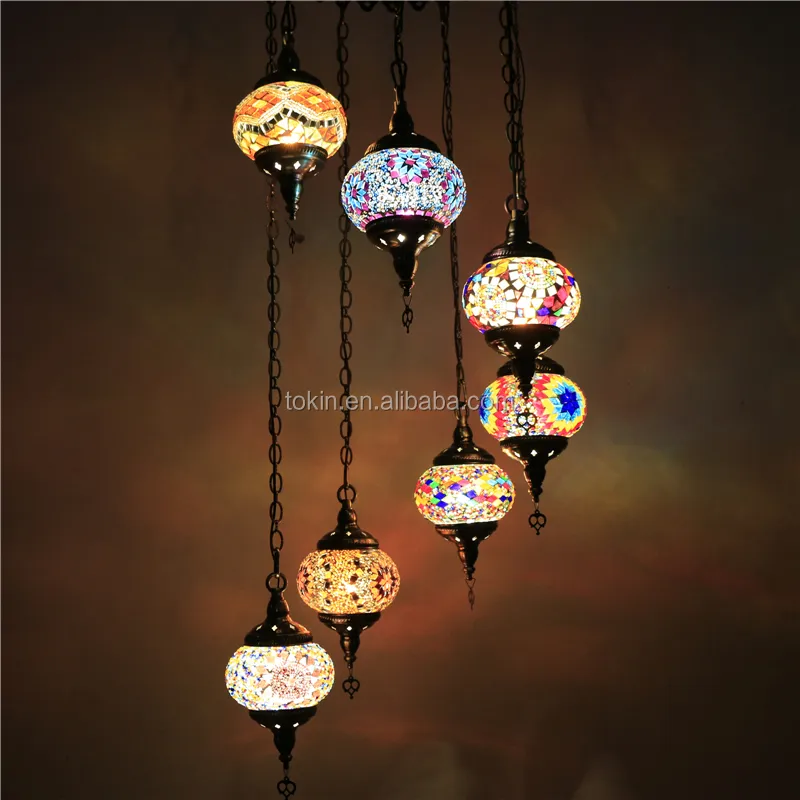 Chandelier Lamp Handmade Mosaic Art Single Turkish Lamps Chandelier CC7M01