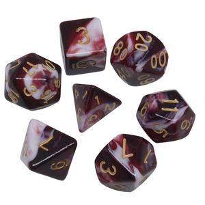 Juego de dados poliédricos de <span class=keywords><strong>color</strong></span> personalizado para juegos de rol DND-dados de resina de alta calidad de 7 piezas con diseño de mármol - Product Image 5