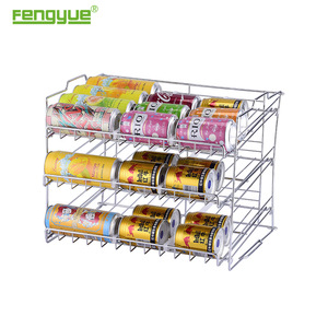 Fengyue Chrome Đóng Hộp Thực Phẩm Hiển Thị Giá, Stackable Có Thể <span class=keywords><strong>Rack</strong></span> <span class=keywords><strong>Organizer</strong></span> - Product Image 2