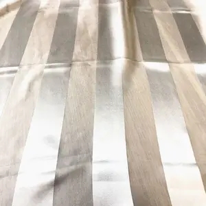 Cheap Promotion 100% Pure Silk Stripe Satin Silk Chiffon Stripe Fabric for Bride Dress Women Scarf 5CM