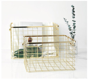 Wire Mesh <strong>Square</strong> Utility Storage Organizer for Kitchen Office Cabinets, Makeup, Bathroom, Laundry, Dirty Clothes Metal <strong>Basket</strong> - Product Image 3
