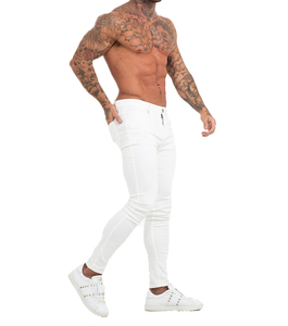 Venta al por mayor de moda de los hombres <span class=keywords><strong>Super</strong></span> <span class=keywords><strong>Skinny</strong></span> Jeans Custom White Slim Fit Denim Jeans de alta calidad blanco de los hombres <span class=keywords><strong>pantalones</strong></span> de mezclilla - Product Image 5