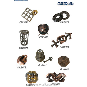 Hot Selling Two Ox Horn Shaped <strong>Riddle</strong> Puzzle <strong>Games</strong> Cast Iron Intelligence Metal Puzzle for Adult CBL5111 - Product Image 2