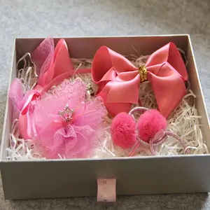 Hot sale Boutique Sweetie Hair Bow Gift Box Bow Hair Clips Set