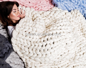 Tamaño personalizado y Colores <span class=keywords><strong>2</strong></span> unids MOQ 100% de Lana Tejidas A Mano Sofá Cama Throw Manta Manta del Tiro - Product Image 3