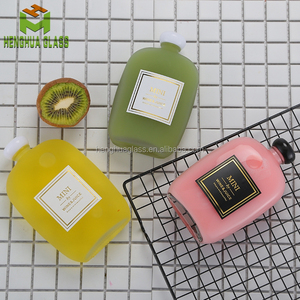 Rỗng 100ml <span class=keywords><strong>125ml</strong></span> 250ml 350ml 500ml hình dạng phẳng chai nước trái cây Thủy Tinh lạnh Brew cà phê Whisky Gin chai thủy tinh với nắp nhựa - Product Image 4