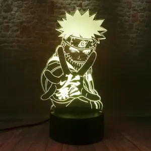3D Illusion LED Nachtlicht Bunte Berührung Blitzlicht Schreibtisch Dekor Japan Manga Modell Naruto Anime Figur Leucht spielzeug