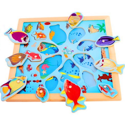 Деревянная рыболовная игрушка, магнитные рыболовные игрушки, развивающая игрушка, Интерактивная настольная игра