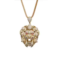 Designer Jewellery Men Gold Lion Head Pendant