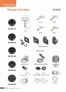 Us Lock LM-705-5B 1/4 Turn Emka Style Cam Quarter Turn Latch Ms705 406 Series Tubular Industrial Twist Cylinder Electronic Cabinet Lock