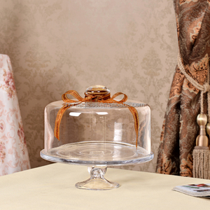 Factory Price Cone-shape Clear <strong>Glass</strong> Bell Jar with Wooden Base Hand Blown Sustainable Food Storage <strong>Cake</strong> <strong>Dome</strong> - Product Image 1