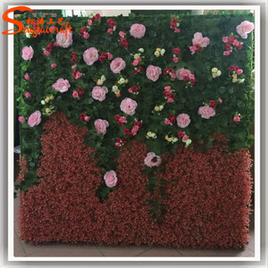 Stylisé <span class=keywords><strong>en</strong></span> plastique artificielle <span class=keywords><strong>herbe</strong></span> mur artistique romantique artificielle fleur de mur de décoration - Product Image 2