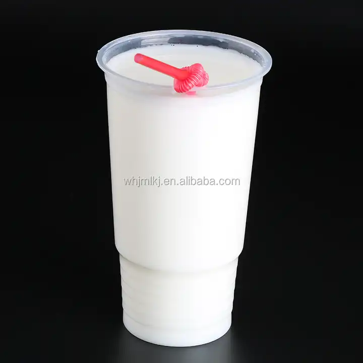 1 Liter Custom Big Plastic PP Milkshake Disposable Beverage Drinking Cup