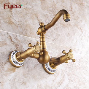 Grifo <span class=keywords><strong>de</strong></span> <span class=keywords><strong>Cocina</strong></span> Antiguo <span class=keywords><strong>de</strong></span> <span class=keywords><strong>Pared</strong></span> Fyeer con Doble Manija Cruzada - Product Image 2