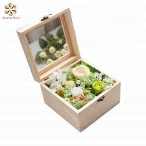Gobelet en <span class=keywords><strong>bois</strong></span> personnalisé avec couvercle <span class=keywords><strong>verre</strong></span>, boîtes d'emballage carrées, récipients à fleurs <span class=keywords><strong>de</strong></span> luxe, 10 pièces - Product Image 2