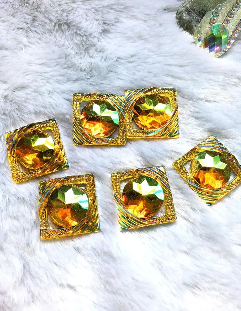 25x25mm square resin stone sew on garment and flatback rhinestone sew on hairpin as decoration hot selling