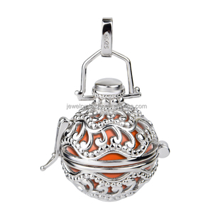 OEM/ODM Personnalisé Argent Sterling 925 Boules de Rhodium Style Vintage Mexicain Bolas Cage Pendentif Cadeau Pendentifs Charmes - Product Image 5