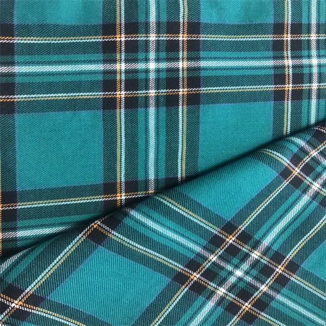 classic scotch yarn dyed 100% Cotton green tartan plaid fabric for shirt