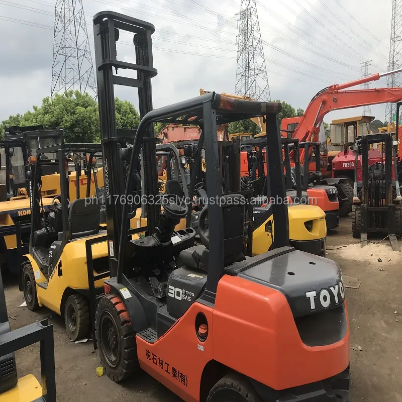 Used hydraulic forklift toyota 3ton / fd30 made in Japan, diesel engine manual forklift with low price for sale