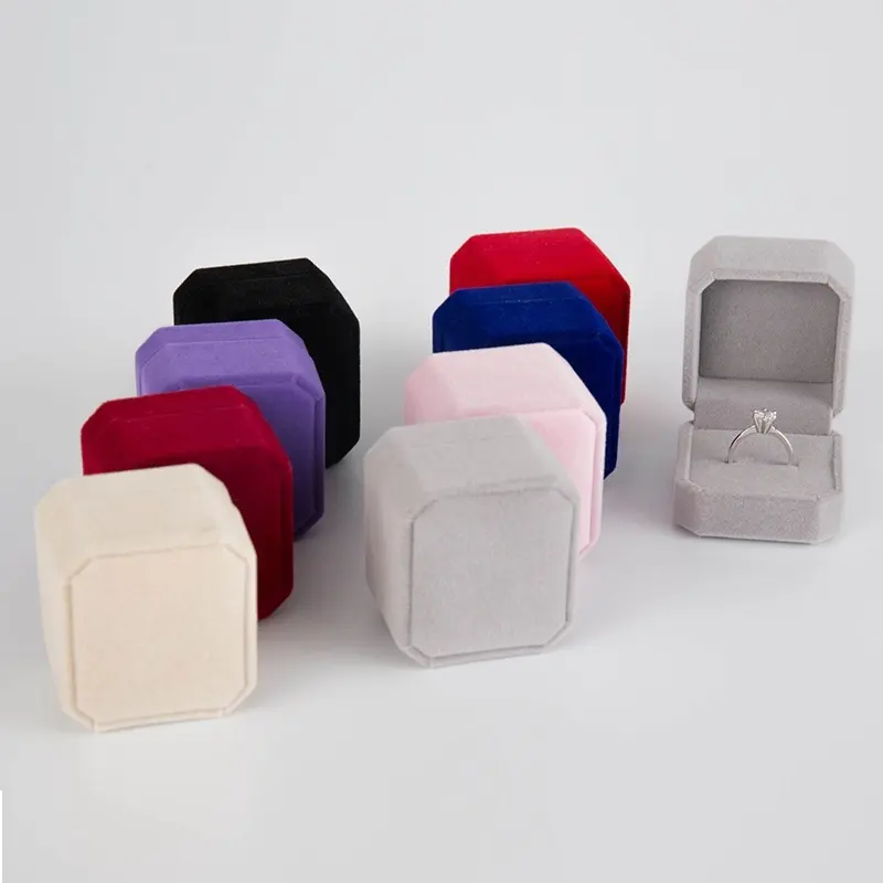 Scatola regalo gioielli CAOSHI anelli quadrati confezione Display custodia da viaggio portatile scatola anello in velluto scatola portagioie