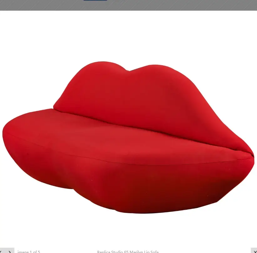 Estilo Europeo tela habitación chesterfield sofá sexy llamas labio rojo sofá en forma de