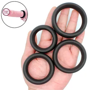 4 teile/los schwarz Silikon Delay Penis Penis Ring für Erwachsene Männlich Sex Spielzeug Kristall Ring