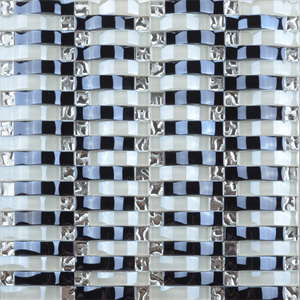 Beveled Glass Silver and Purple Beautiful Diamond <strong>Mosaic</strong> Mirror <strong>Tile</strong> <strong>Sheet</strong> - Product Image 1