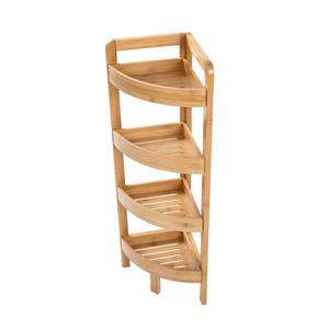 Venta al por mayor a casa triángulo de 4 niveles ducha Rack de almacenamiento de madera de baño de bambú estante de la esquina - Product Image 1