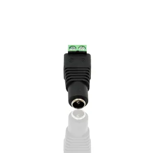 Conectores hembra de 12v, 5,5x2,1mm, accesorios de CCTV, conector de alimentación CC