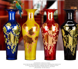 Nouveaux vases <span class=keywords><strong>à</strong></span> fleurs en céramique chinoise de style <span class=keywords><strong>doré</strong></span> - Product Image 2