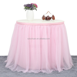 Falda de <span class=keywords><strong>Tul</strong></span> Morada para <span class=keywords><strong>Mesa</strong></span> Redonda, Ideal para Cumpleaños - Product Image 5