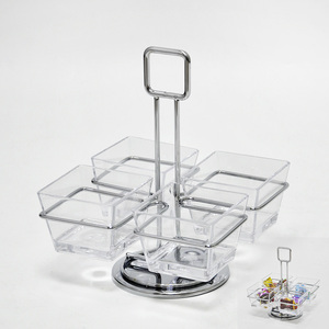 Wire Design 2 Tier Snack <b>Display</b> <b>Rack</b> with 4 Pieces Tray - Product Image 4
