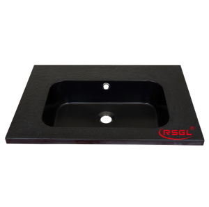 Noir pierre artificielle lavabo semi-compteur <span class=keywords><strong>sans</strong></span> <span class=keywords><strong>trou</strong></span> de robinet - Product Image 5