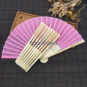 <span class=keywords><strong>Amazon</strong></span> eBay personnalisé de mariage <span class=keywords><strong>bambou</strong></span> pliant ventilateur de main de tissu - Product Image 5