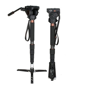 Carbon Sợi Video Máy Ảnh <span class=keywords><strong>Monopod</strong></span> Với Chất Lỏng Đầu Và Có Thể Tháo Rời Cơ Sở Tripod - Product Image 1