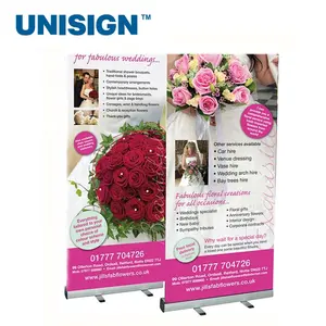 Unisign Portabel Ditarik Iklan Vertikal Roll Up Banner