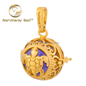 Fabricant de bijoux nouvelle conception <span class=keywords><strong>jaune</strong></span> <span class=keywords><strong>or</strong></span> tortue mexicaine Bolas 16mm boules pendentifs - Product Image 2
