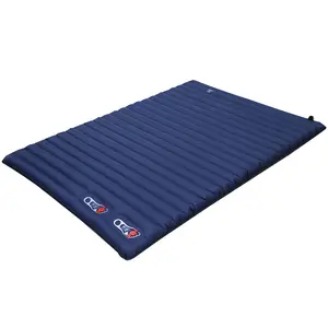 Nuevo diseño doble Camping al aire libre de dormir inflable Mat Pad pie inflable de la bomba de cama de colchón de aire