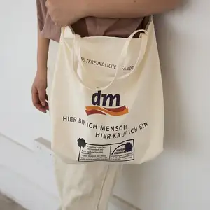 Dây Đeo Vai Dài Vải Cotton Mua Sắm Túi Tote Với Dây Đeo Có Thể Điều Chỉnh Và Dây Kéo