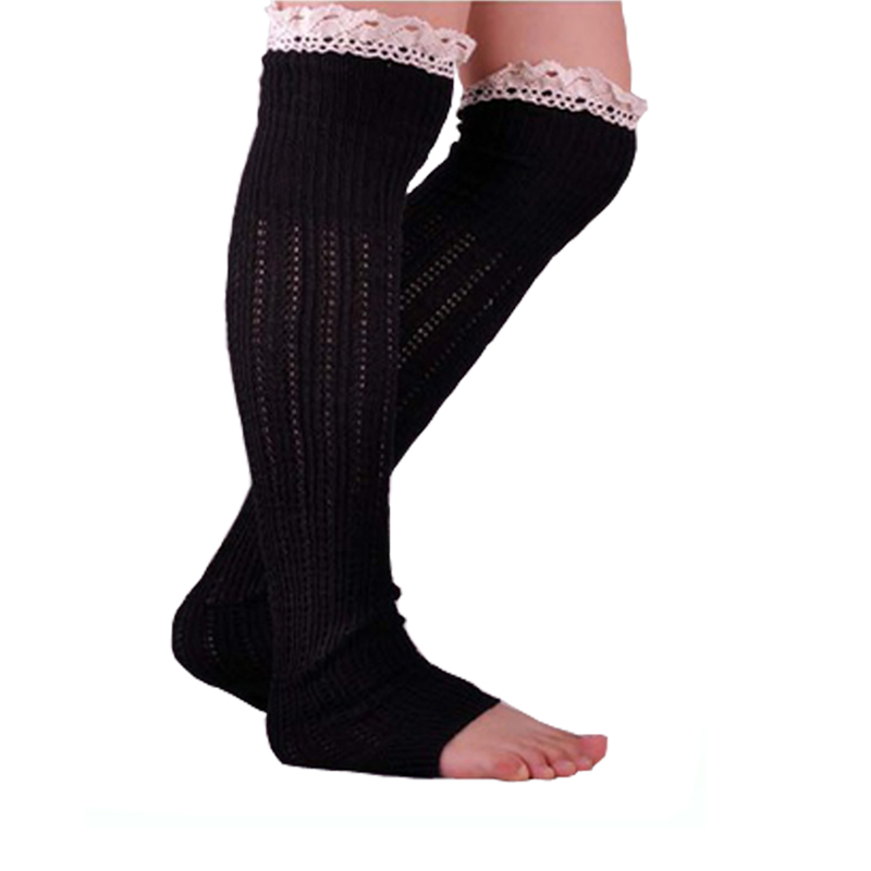 Wholesale New Fashion Hot Sale Ruffled Lace Women Ladies Knitted Leg Warmers