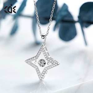 ดอกดาวสี่สี่จุดสร้อยคอ925เงินดาวรูปจี้สร้อยคอ - Product Image 1